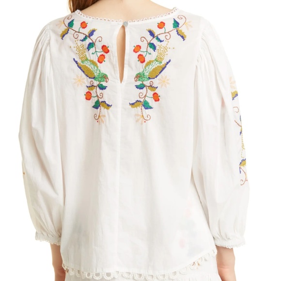 NWT $195 FARM RIO Pitanga Embroidered Blouse in size Large! - Picture 3 of 10